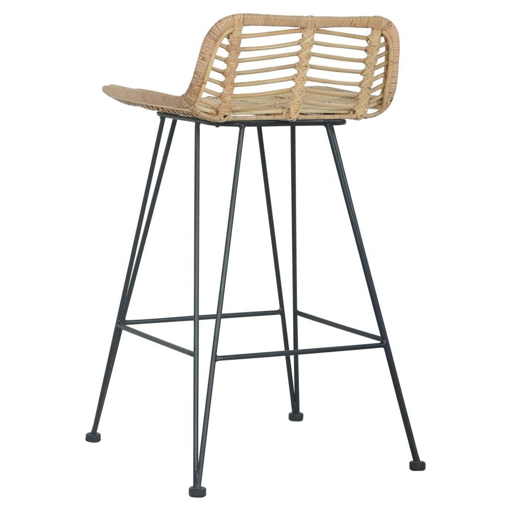 Bar Chairs 2 pcs vidaXL Natural Rattan by vidaXL