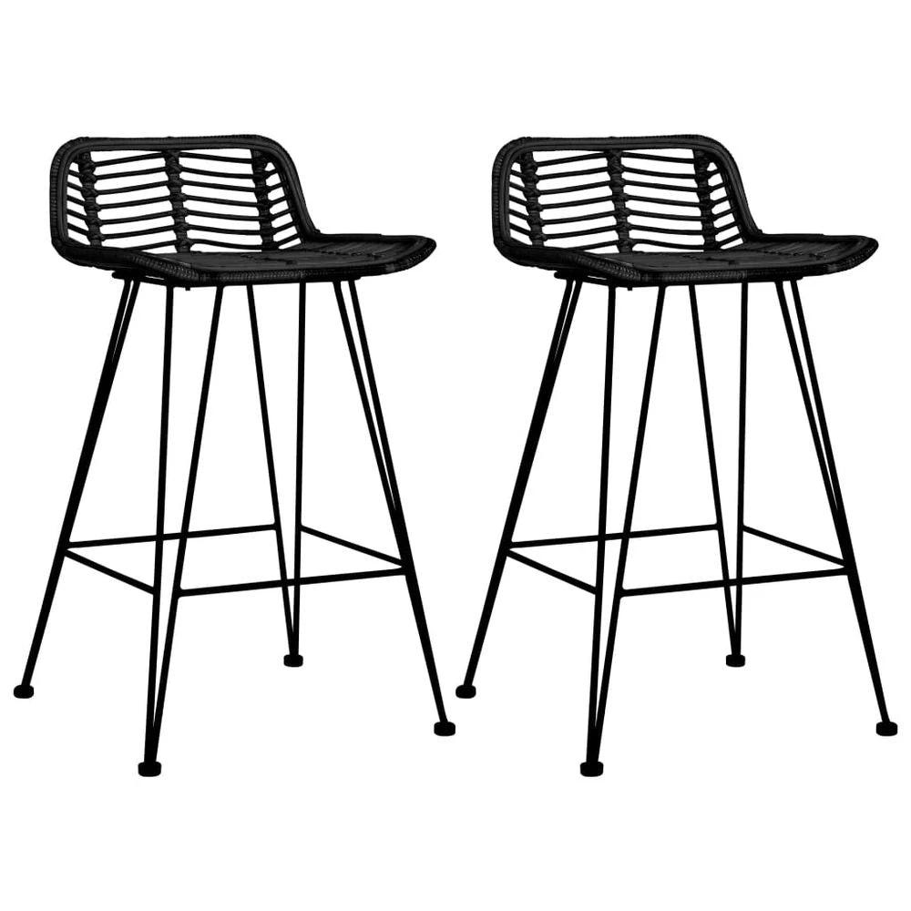 Bar Chairs 2 pcs vidaXL Natural Rattan by vidaXL