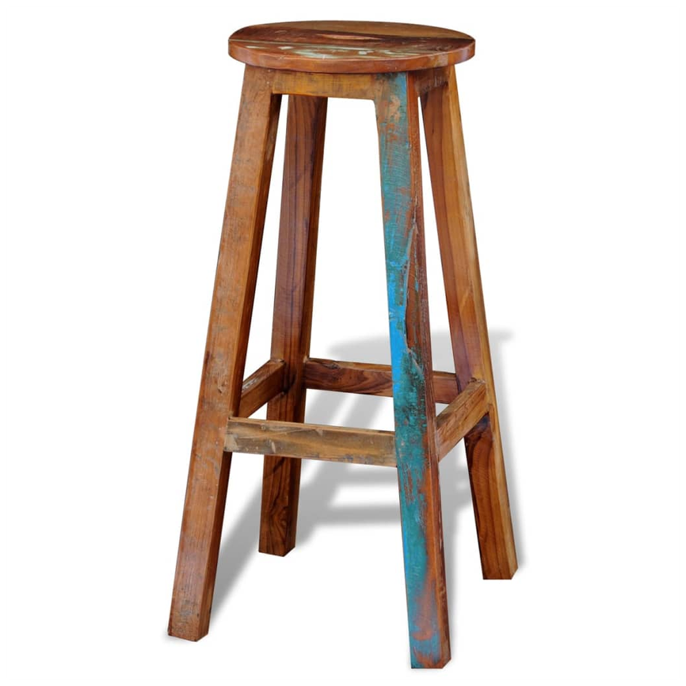 Bar Stool vidaXL Solid Reclaimed Wood by vidaXL