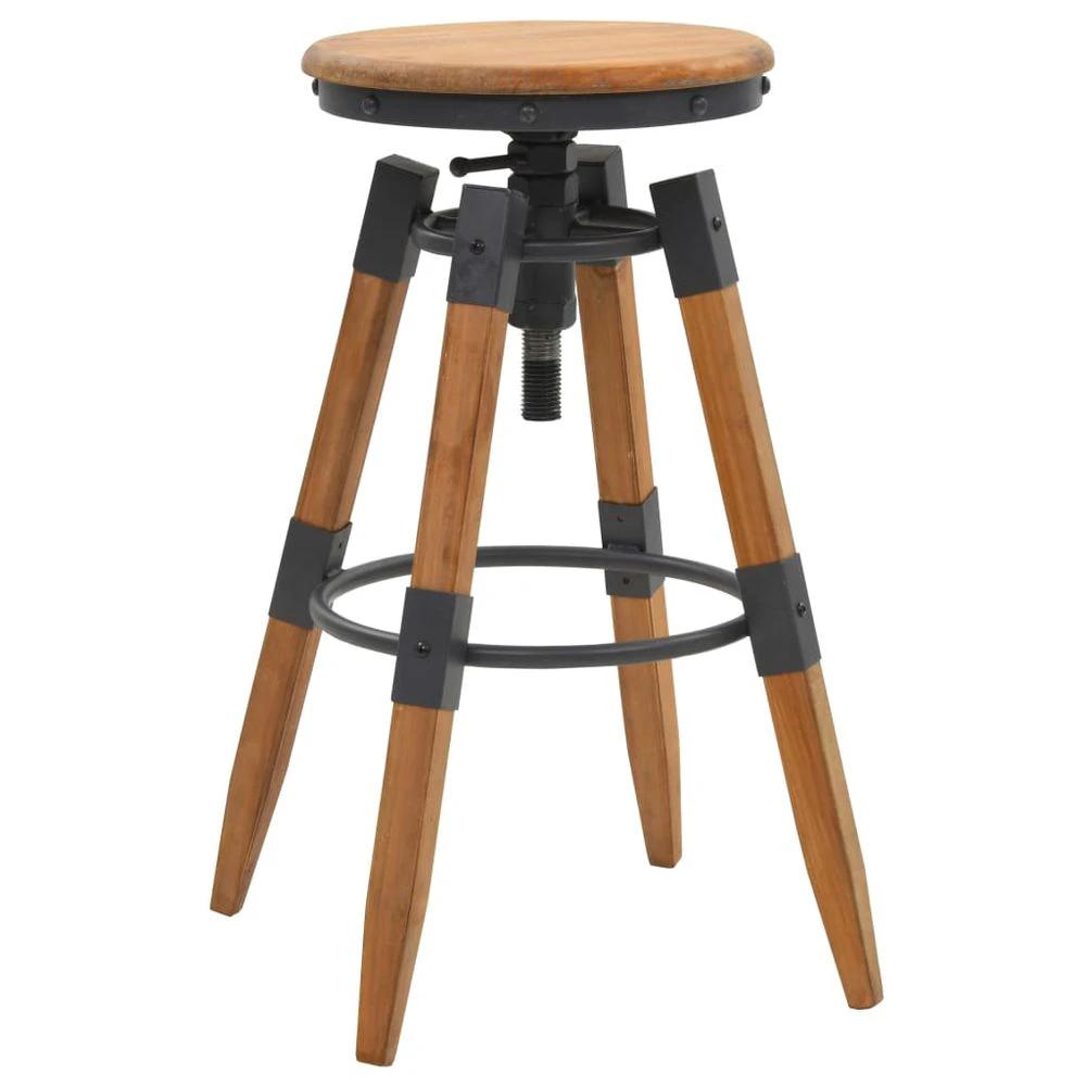Bar Stools 2 pcs vidaXL Solid Fir Wood by vidaXL