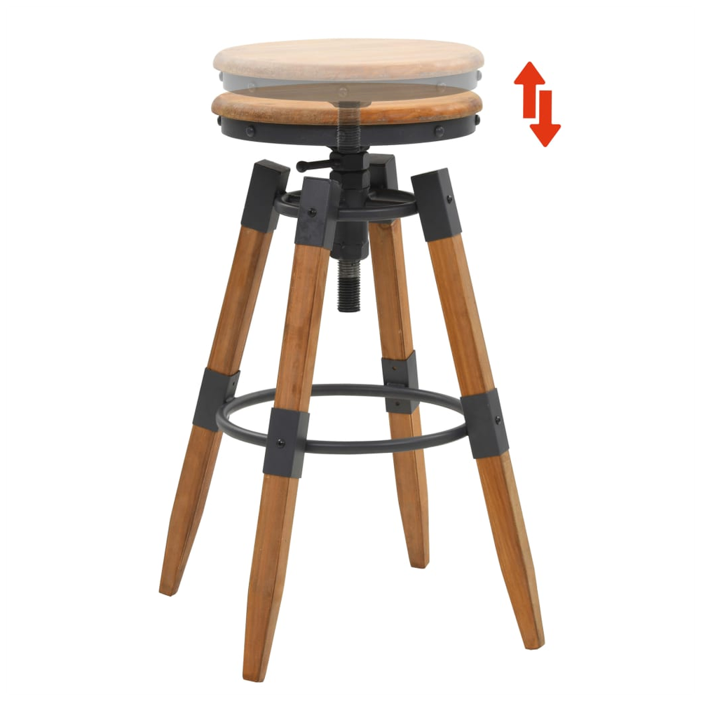 Bar Stools 2 pcs vidaXL Solid Fir Wood by vidaXL