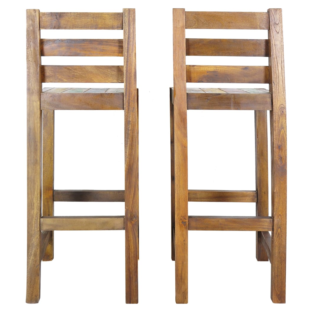 Bar Stools 2 pcs vidaXL Solid Reclaimed Wood by vidaXL