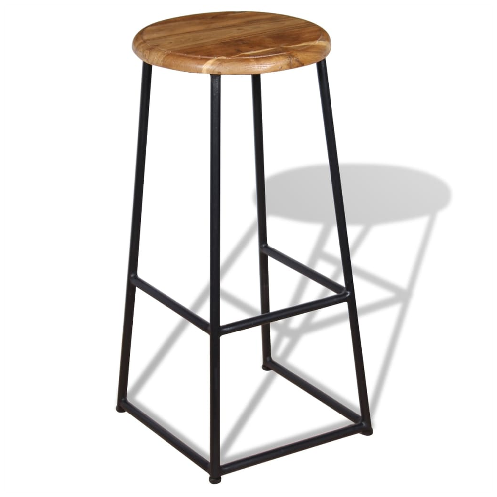 Bar Stools 2 pcs vidaXL Solid Teak Wood by vidaXL