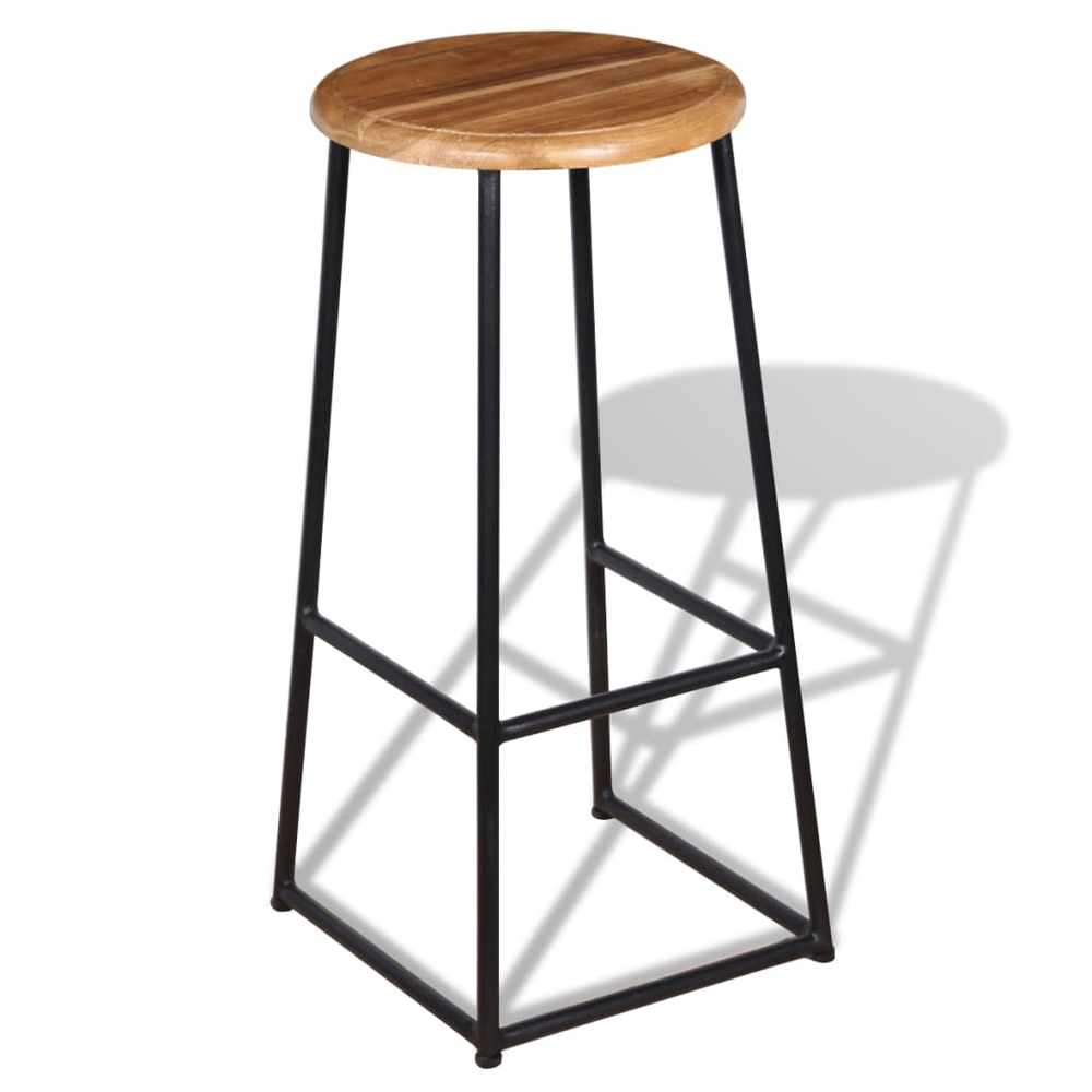 Bar Stools 2 pcs vidaXL Solid Teak Wood by vidaXL