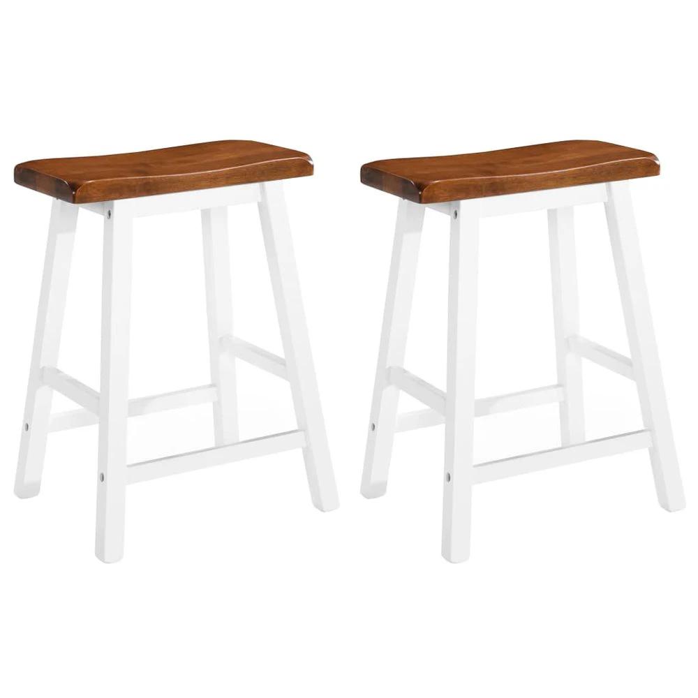 Bar Stools 2 pcs vidaXL Solid Wood by vidaXL