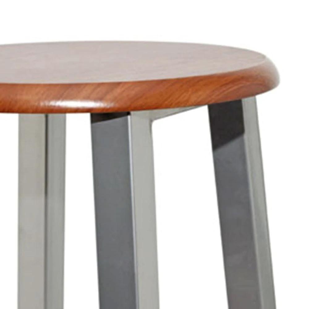 Bar Stools 4 pcs vidaXL Silver and Brown MDF by vidaXL