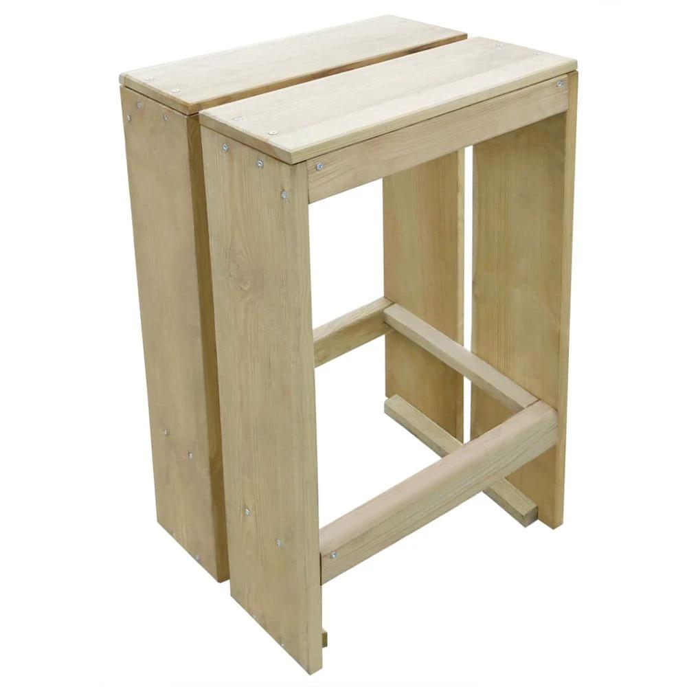 Outdoor Bar Stools 2 pcs Impregnated vidaXL Pinewood by vidaXL