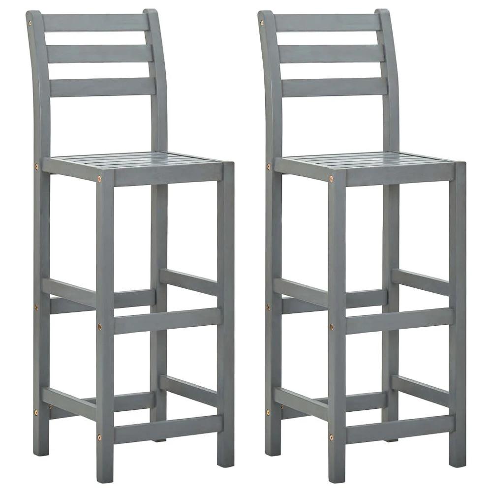 Bar Chairs 2 pcs vidaXL Solid Acacia Wood by vidaXL