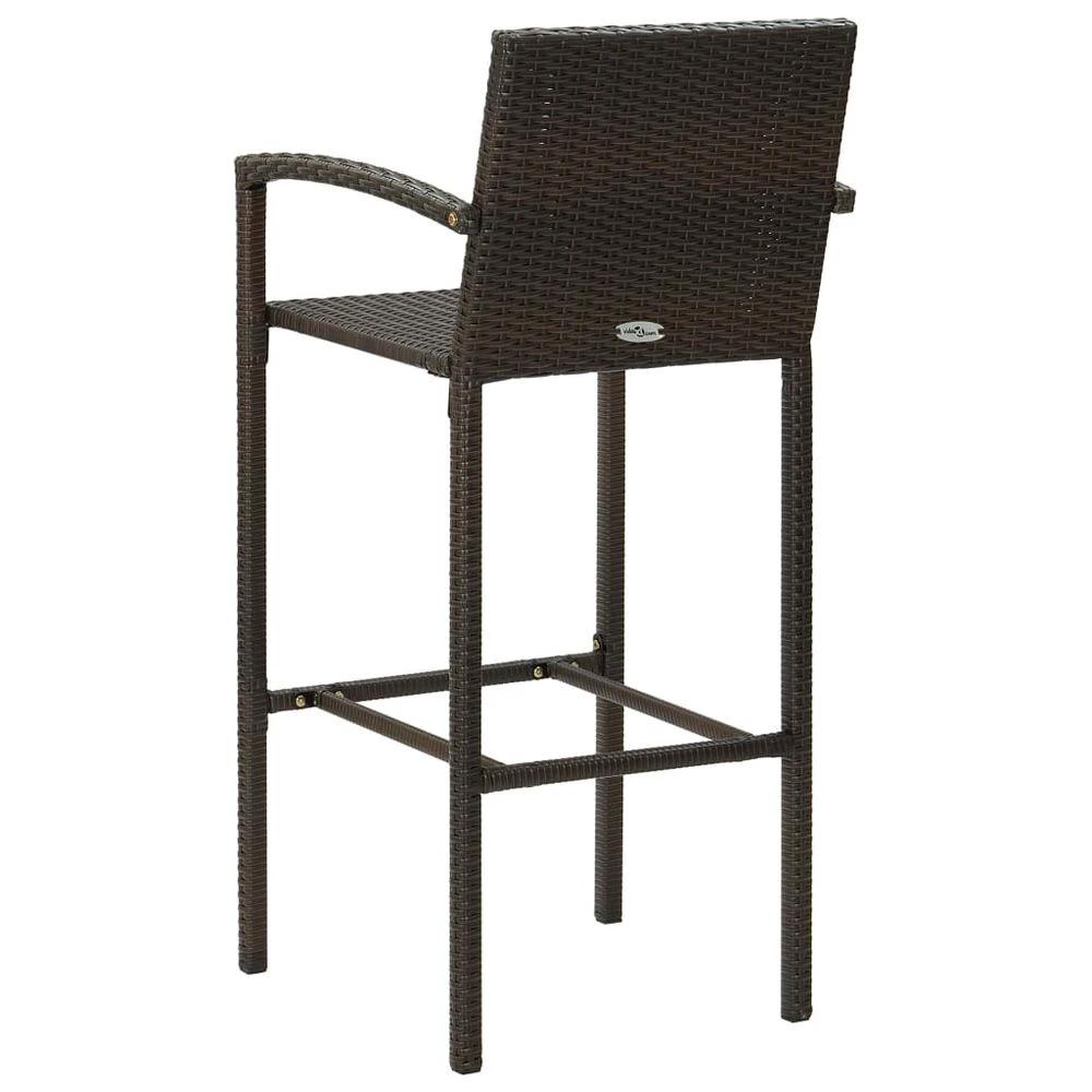 Bar Stools 2 pcs vidaXL Brown Poly Rattan by vidaXL