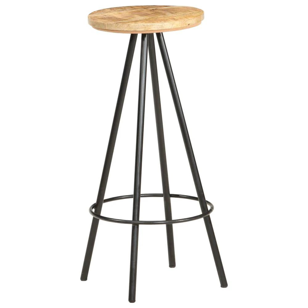 Bar Stools 2 pcs vidaXL Rough Mango Wood by vidaXL