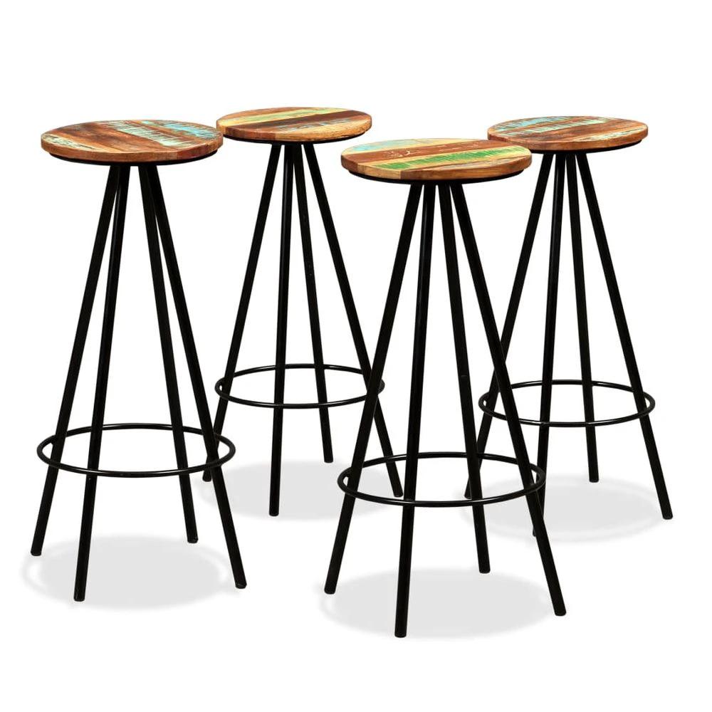 Bar Stools 2 pcs vidaXL Rough Mango Wood by vidaXL