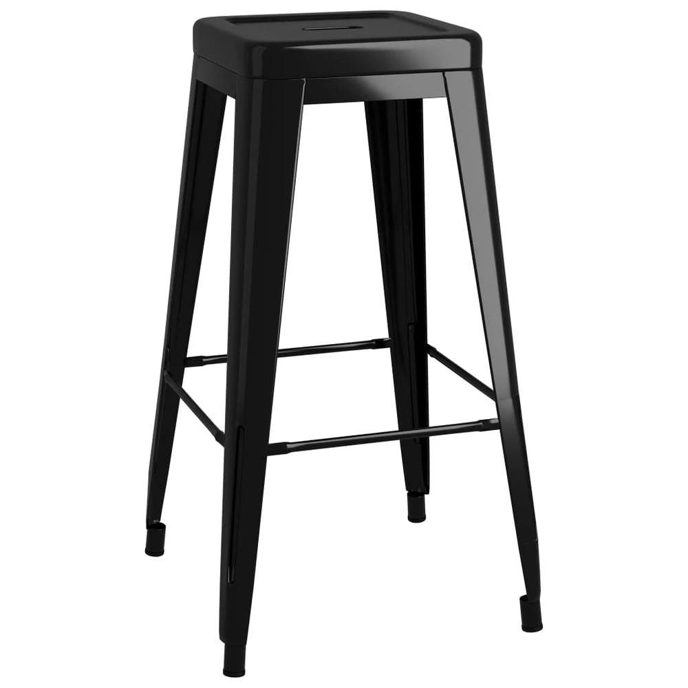 Bar Stools Stackable 2 pcs vidaXL Black Metal by vidaXL