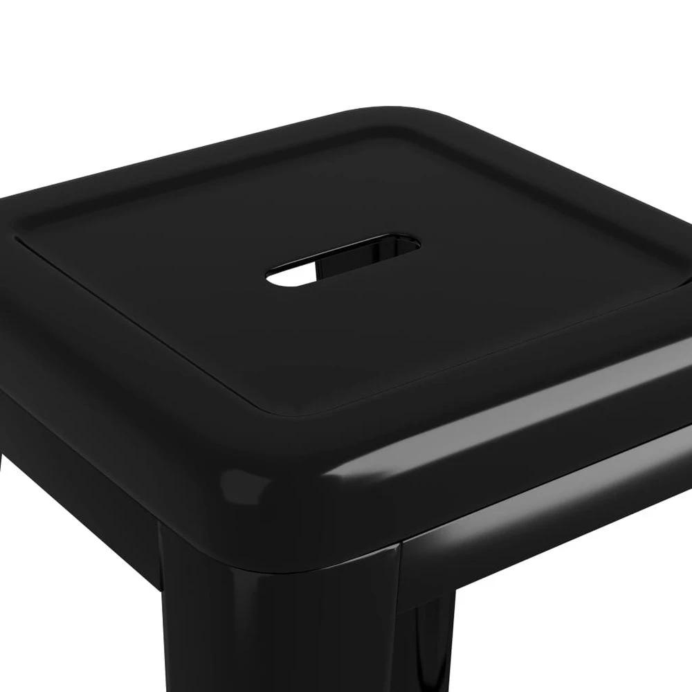 Bar Stools Stackable 2 pcs vidaXL Black Metal by vidaXL