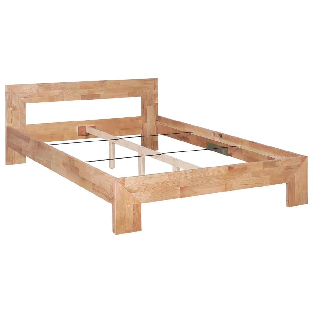 vidaXL Bed Frame Solid Oak Wood 140x200 cm vidaXL - Uncategorized Bed Frames