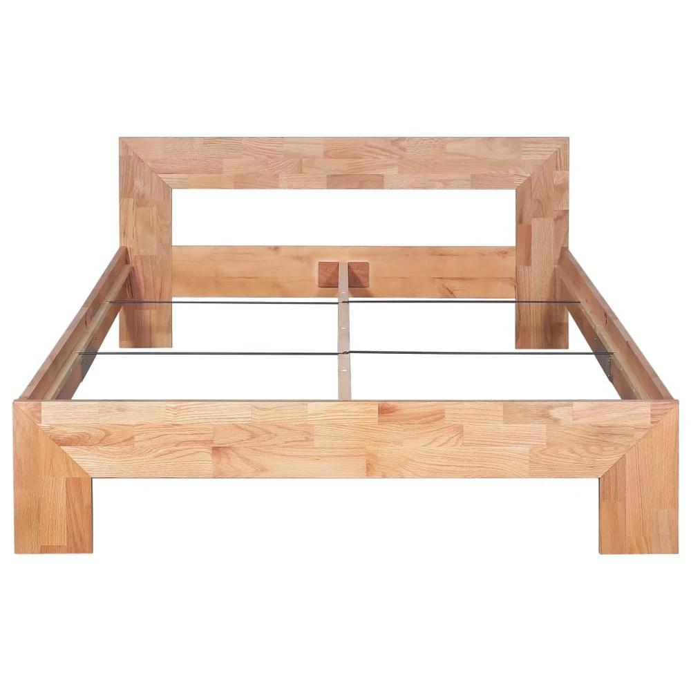 vidaXL Bed Frame Solid Oak Wood 140x200 cm vidaXL - Uncategorized Bed Frames