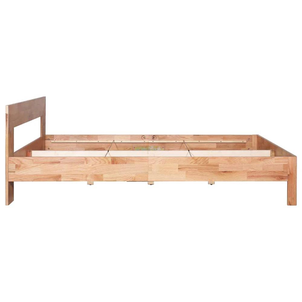 vidaXL Bed Frame Solid Oak Wood 140x200 cm vidaXL - Uncategorized Bed Frames