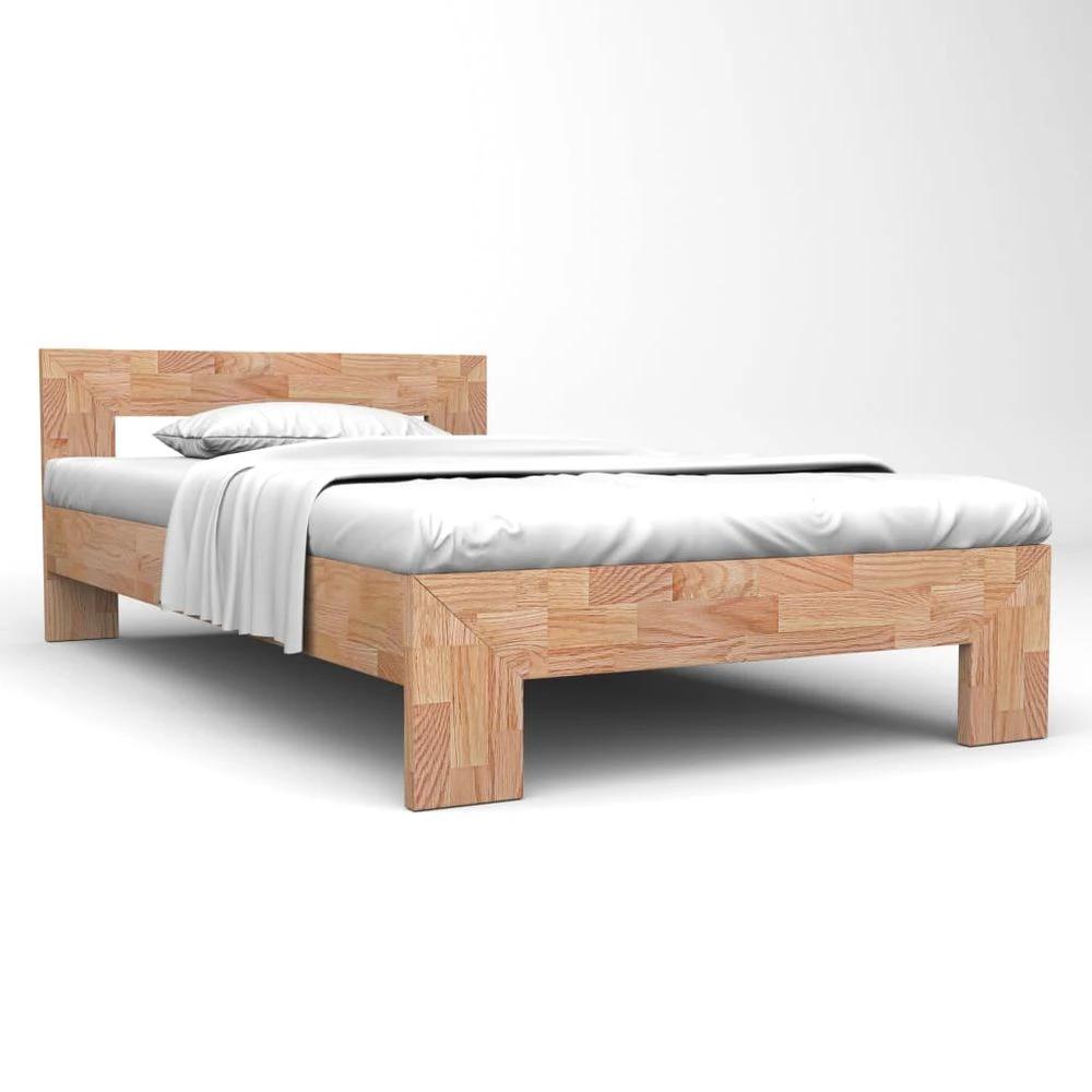 vidaXL Bed Frame Solid Oak Wood 140x200 cm vidaXL - Uncategorized Bed Frames