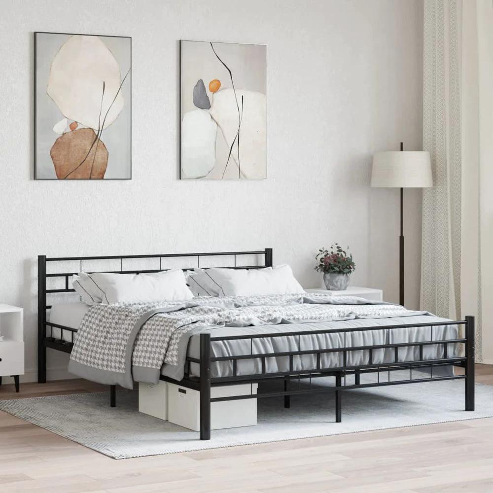 vidaXL Bed Frame Black Metal 120x200 cm vidaXL - Uncategorized Bed Frames