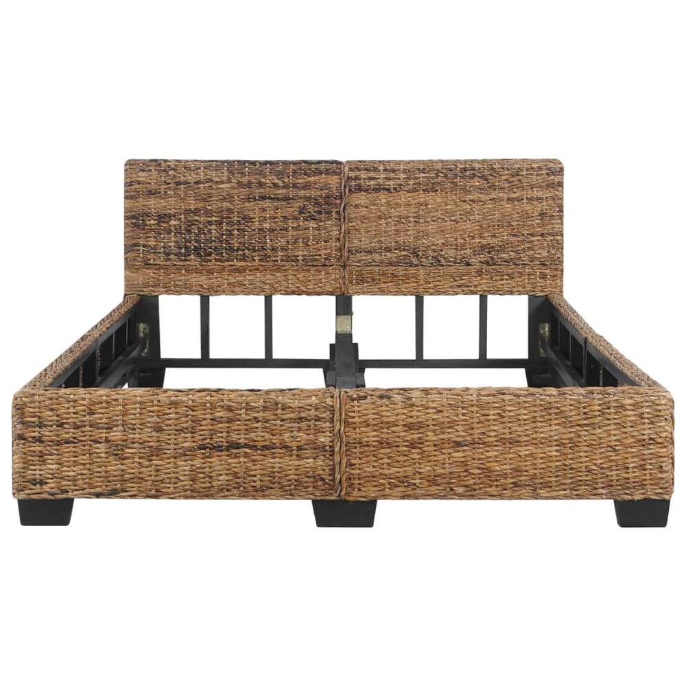 vidaXL Bed Frame Grey Natural Rattan 140x200 cm vidaXL - Uncategorized Bed Frames