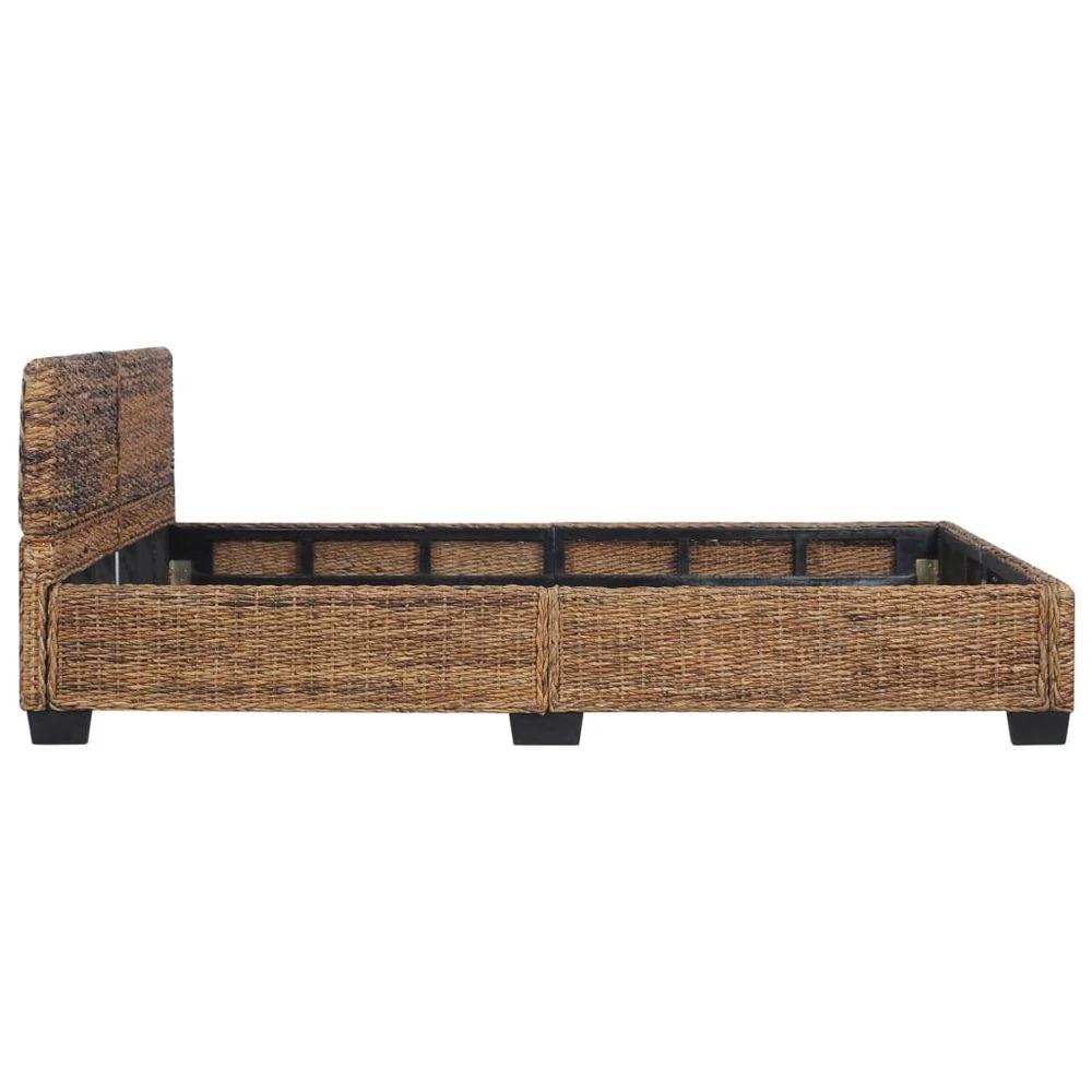 vidaXL Bed Frame Grey Natural Rattan 140x200 cm vidaXL - Uncategorized Bed Frames