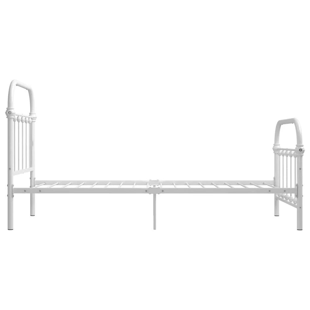 vidaXL Bed Frame White Metal 90x200 cm vidaXL - Uncategorized Bed Frames
