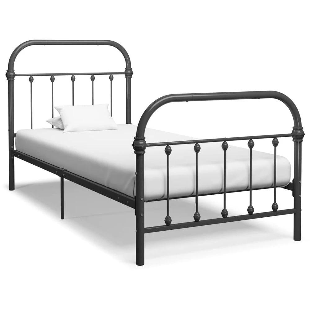 Bed Frame White Metal 90x200 cm vidaXL by vidaXL