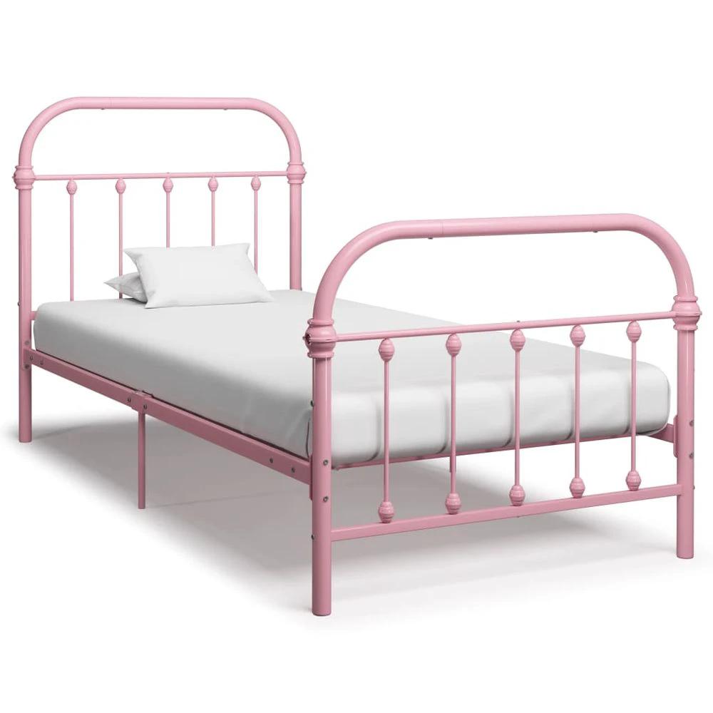 Bed Frame White Metal 90x200 cm vidaXL by vidaXL