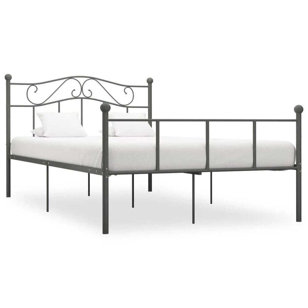Bed Frame Grey Metal 120x200 cm vidaXL by vidaXL
