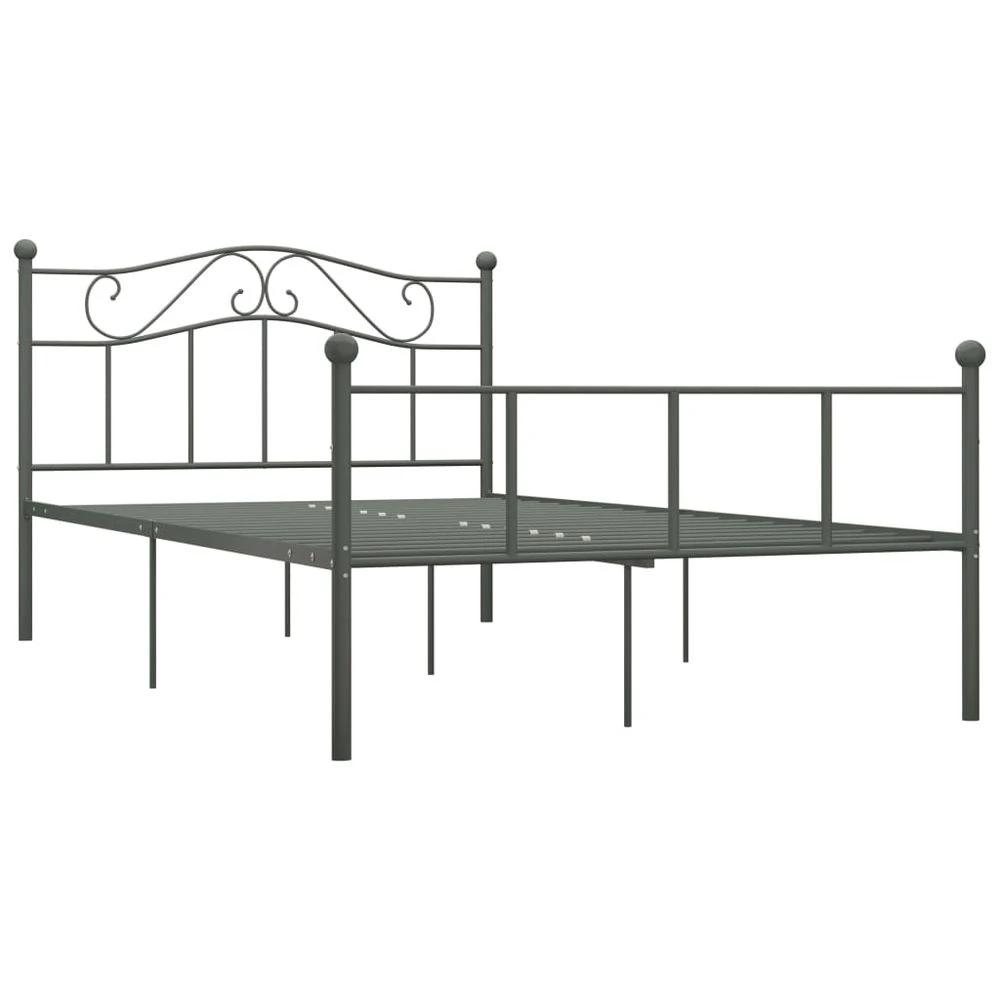 Bed Frame Grey Metal 120x200 cm vidaXL by vidaXL