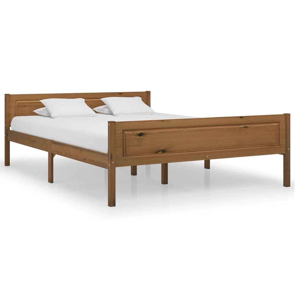 Bed Frame Solid Pinewood vidaXL Honey Brown 160x200 cm by vidaXL