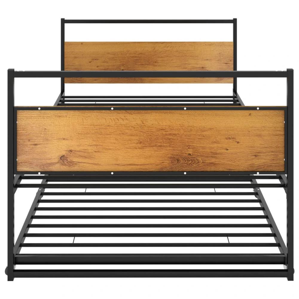 Pull-out Bed Frame vidaXL Black Metal 90x200 cm by vidaXL