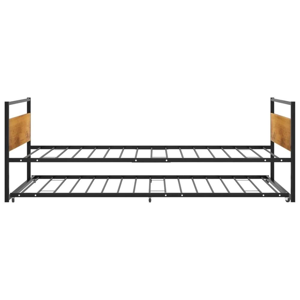 Pull-out Bed Frame vidaXL Black Metal 90x200 cm by vidaXL