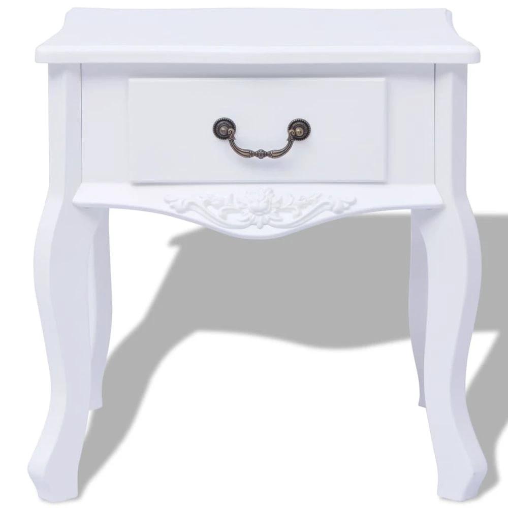 Bedside Cabinet vidaXL MDF White by vidaXL