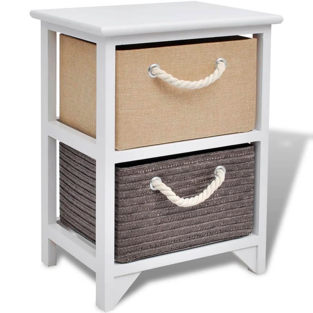 vidaXL Bedside Cabinet Wood vidaXL - Nightstands Bedside Table
