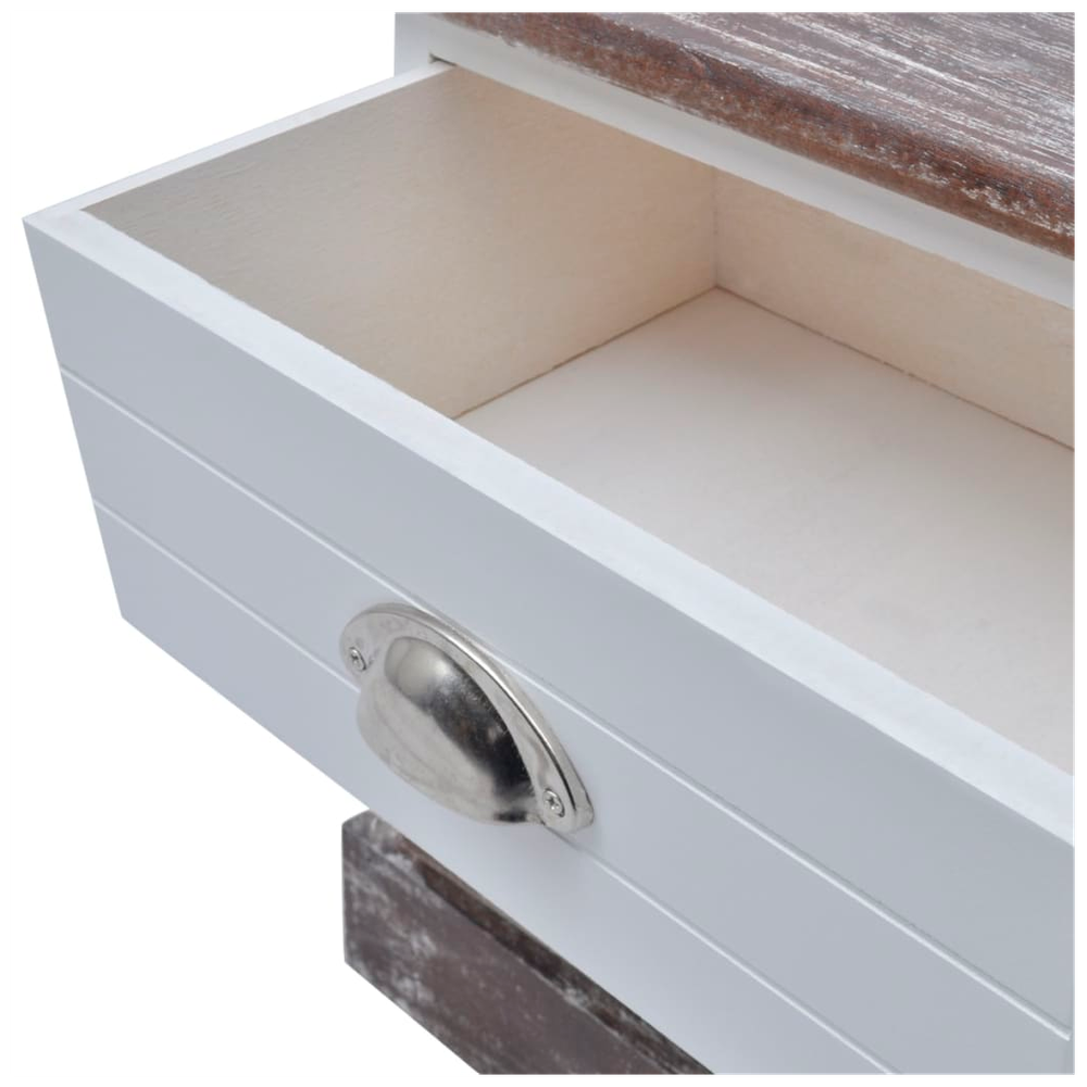 vidaXL Bedside vidaXL Cabinet Brown and White - Nightstands Bedside Table