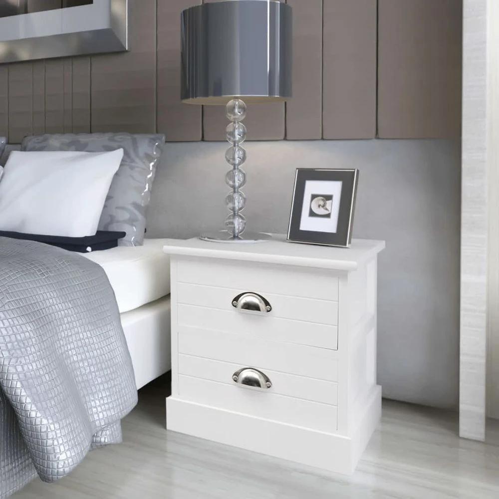 French Bedside Cabinet vidaXL White by vidaXL