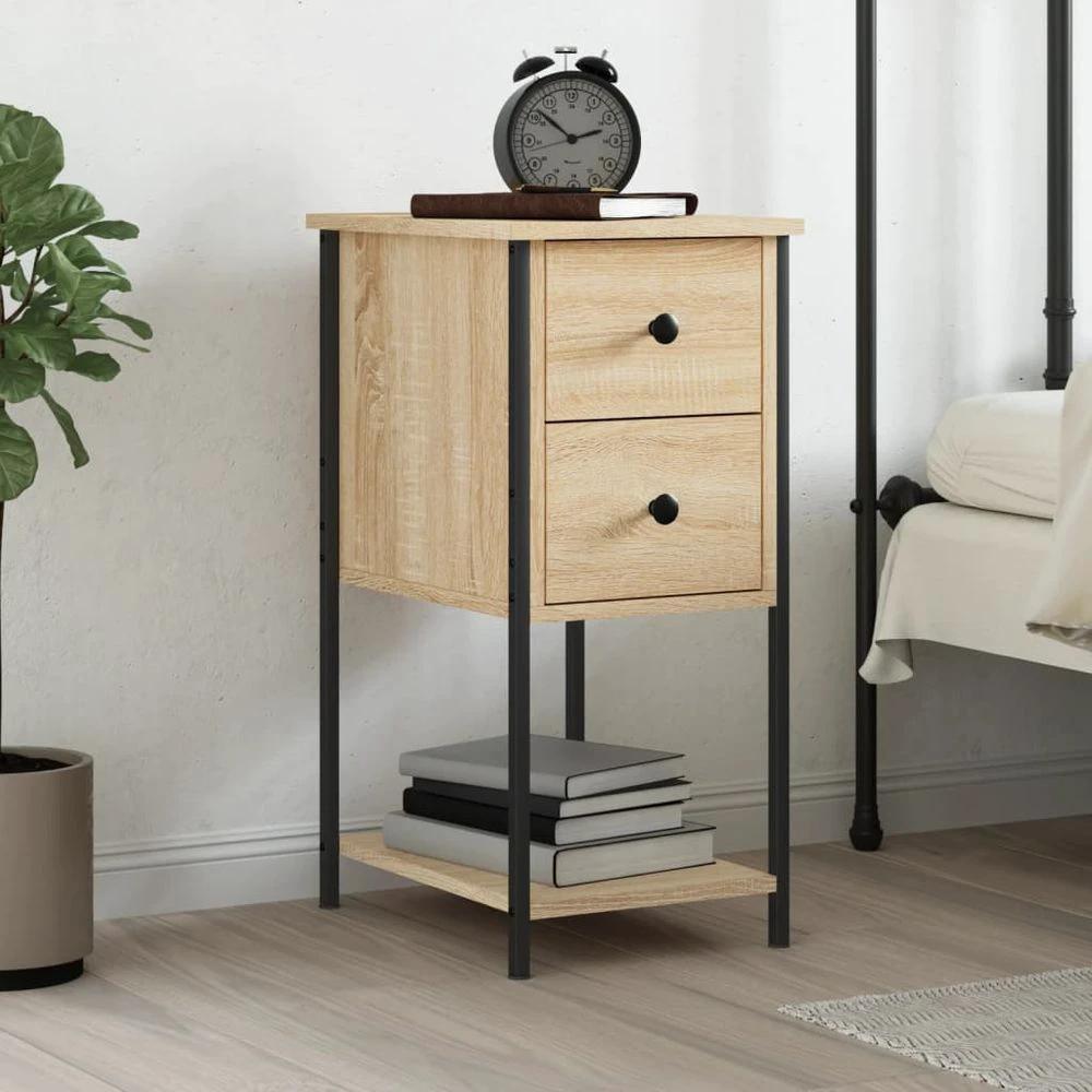 vidaXL Bedside Cabinet Black 32x42x70 cm vidaXL Engineered Wood - Nightstands Bedside Table