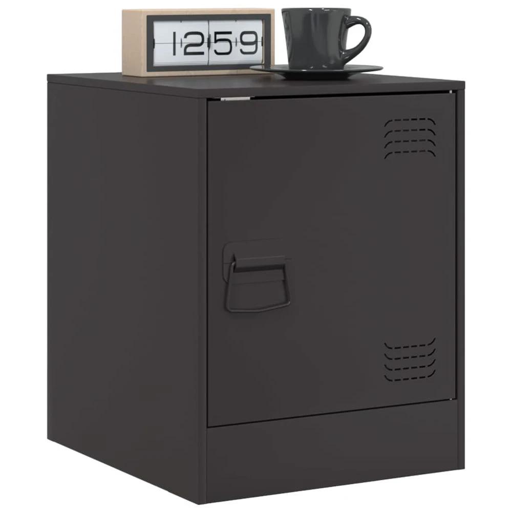 Bedside Cabinet Black 34.5x39x44 cm vidaXL Steel by vidaXL