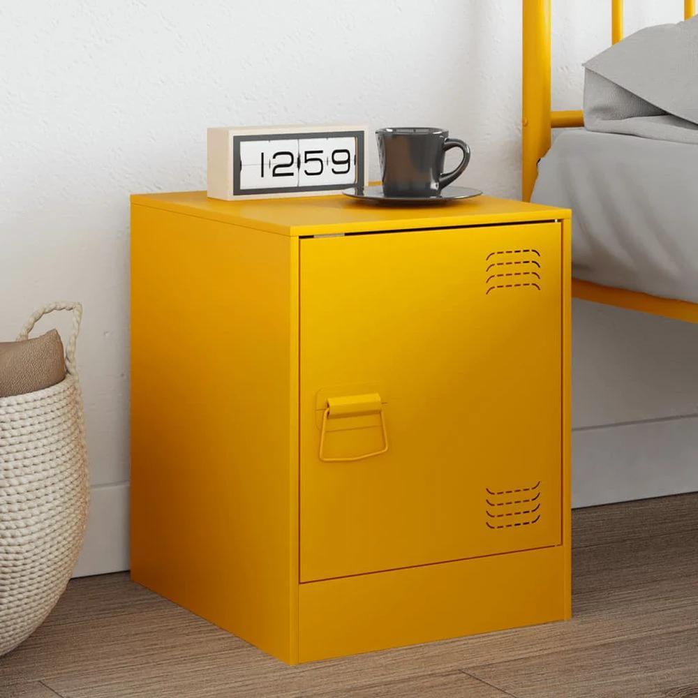 Bedside Cabinet Black 34.5x39x44 cm vidaXL Steel by vidaXL