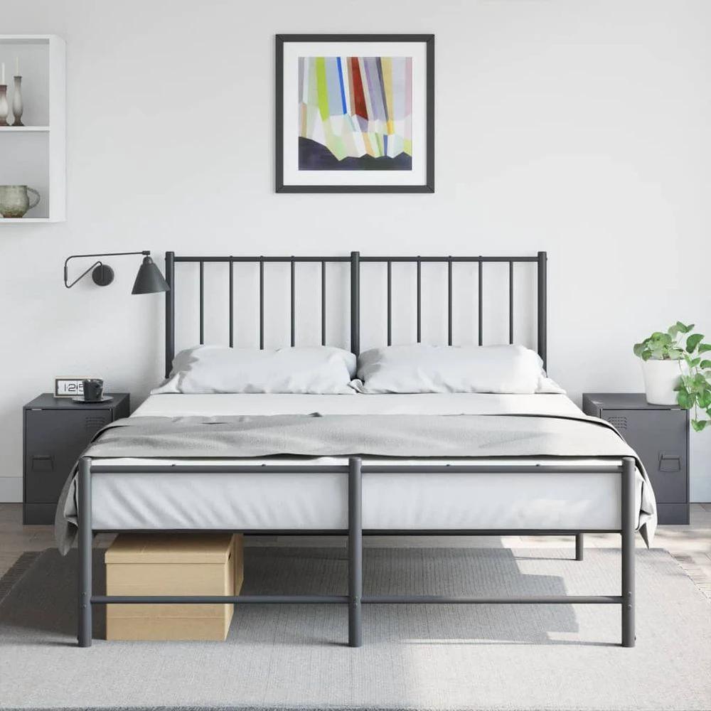Bedside Cabinet Black 34.5x39x44 cm vidaXL Steel by vidaXL