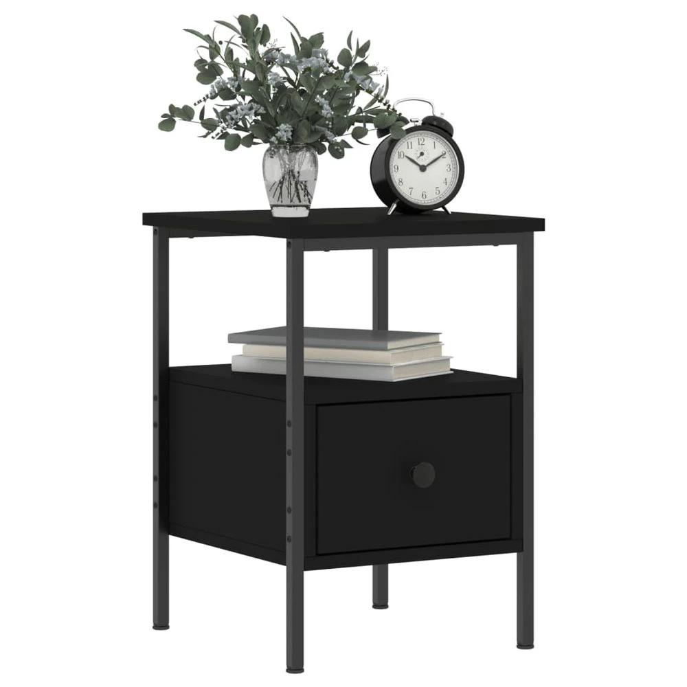vidaXL Bedside Cabinet Black 34x36x50 cm vidaXL Engineered Wood - Nightstands Bedside Table
