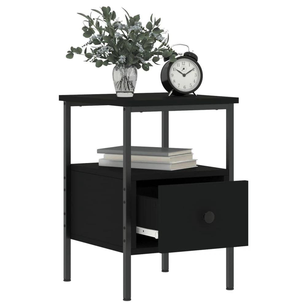 vidaXL Bedside Cabinet Black 34x36x50 cm vidaXL Engineered Wood - Nightstands Bedside Table