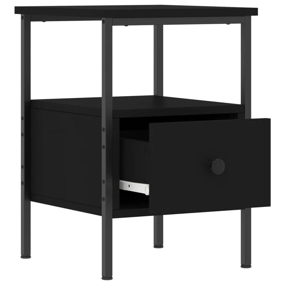 vidaXL Bedside Cabinet Black 34x36x50 cm vidaXL Engineered Wood - Nightstands Bedside Table