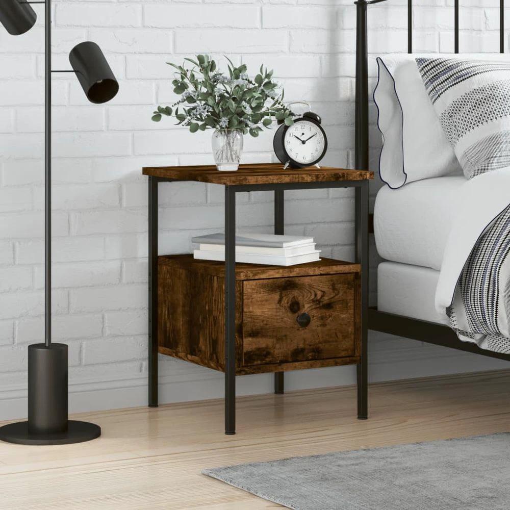vidaXL Bedside Cabinet Black 34x36x50 cm vidaXL Engineered Wood - Nightstands Bedside Table
