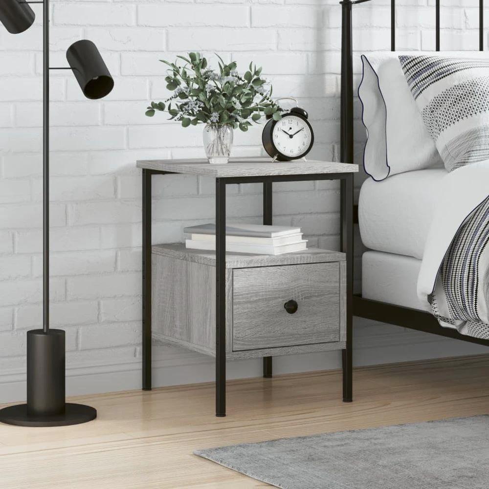 vidaXL Bedside Cabinet Black 34x36x50 cm vidaXL Engineered Wood - Nightstands Bedside Table