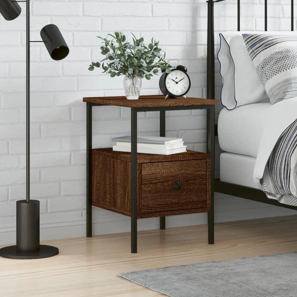 vidaXL Bedside Cabinet Black 34x36x50 cm vidaXL Engineered Wood - Nightstands Bedside Table