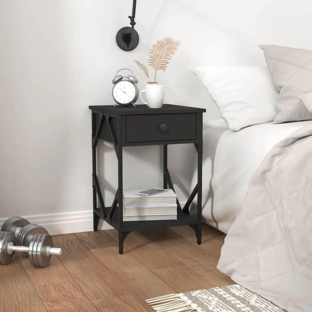 vidaXL Bedside Cabinet Smoked Oak 40x42x60 cm vidaXL Engineered Wood - Nightstands Bedside Table