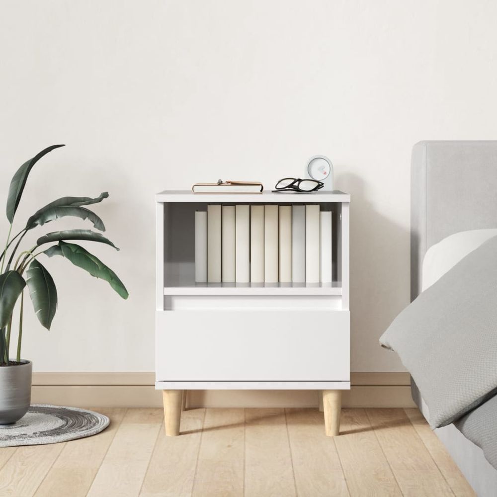 Bedside Cabinet White 40x35x50 cm vidaXL by vidaXL