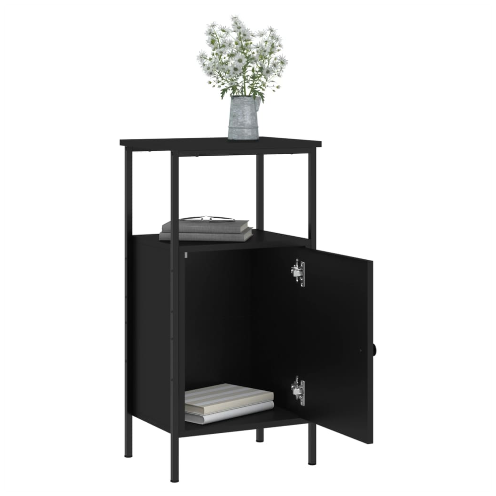 vidaXL Bedside Cabinets 2 pcs Black 41x31x80 cm vidaXL Engineered Wood - Nightstands Bedside Table