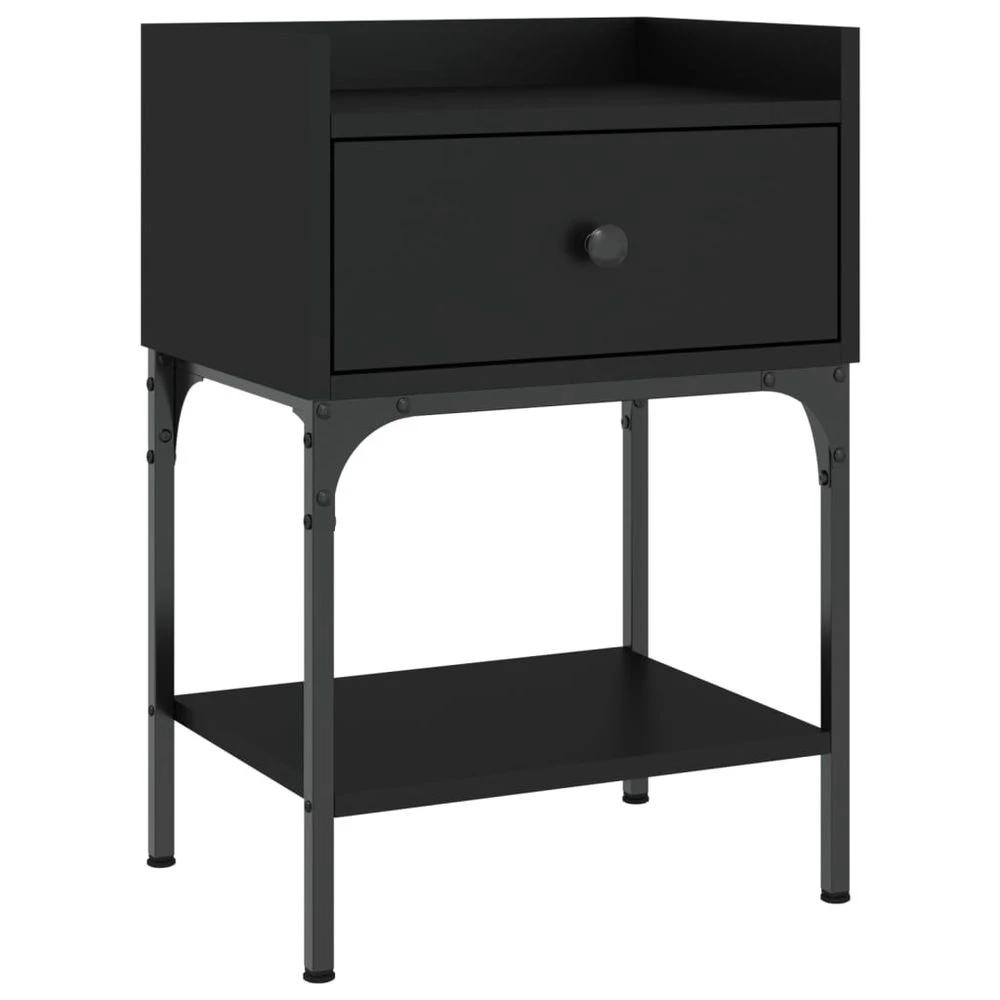 Bedside Table Black 40.5x31x60 cm vidaXL Engineered Wood by vidaXL